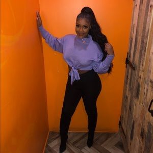Fashion nova purple crop sweater